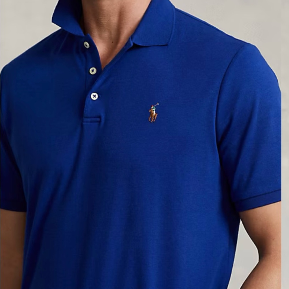 Polo Ralph Lauren Mens Small Custom Slim Fit Polo Flesh Pony Royal Old Money - Picture 1 of 8